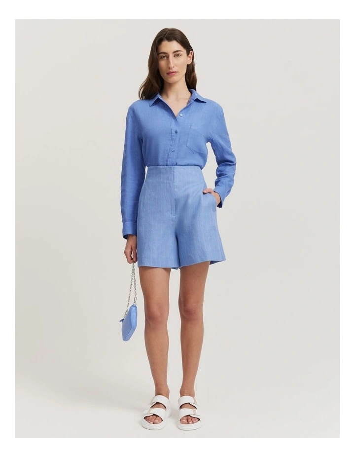 Linen Shirt in Cornflower image 2
