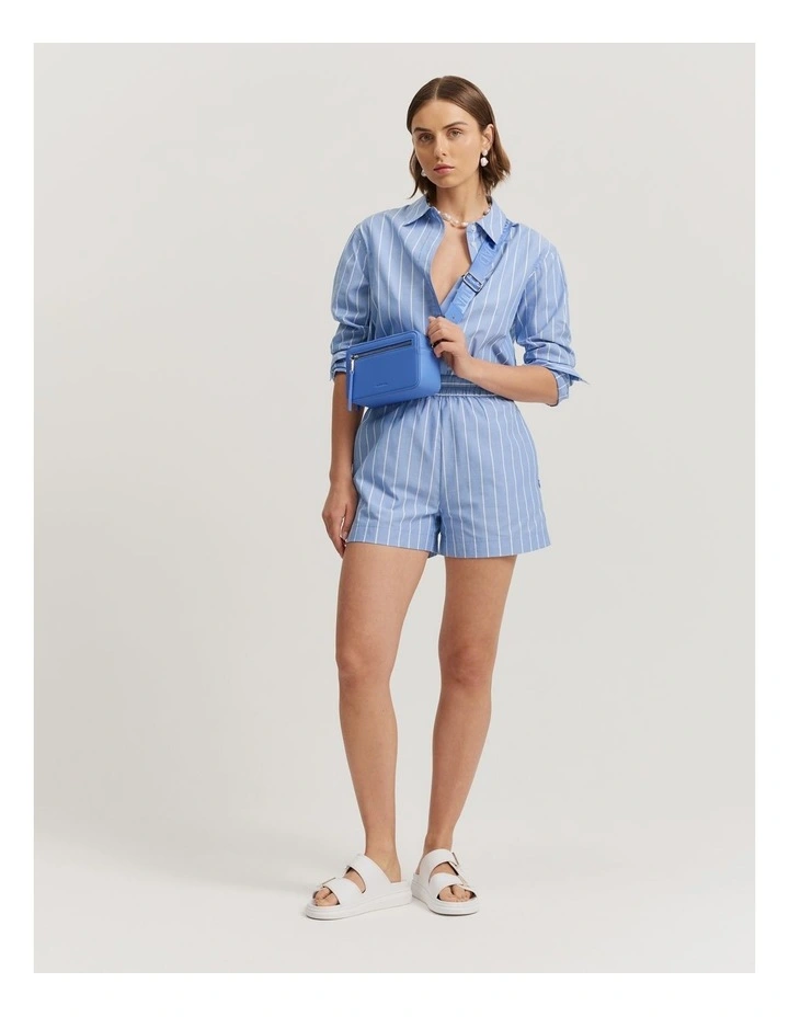 Australian Cotton Pinstripe Oxford Shirt in Cornflower image 3