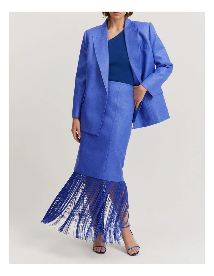 Basket Weave Midi Skirt in Cornflower image 1