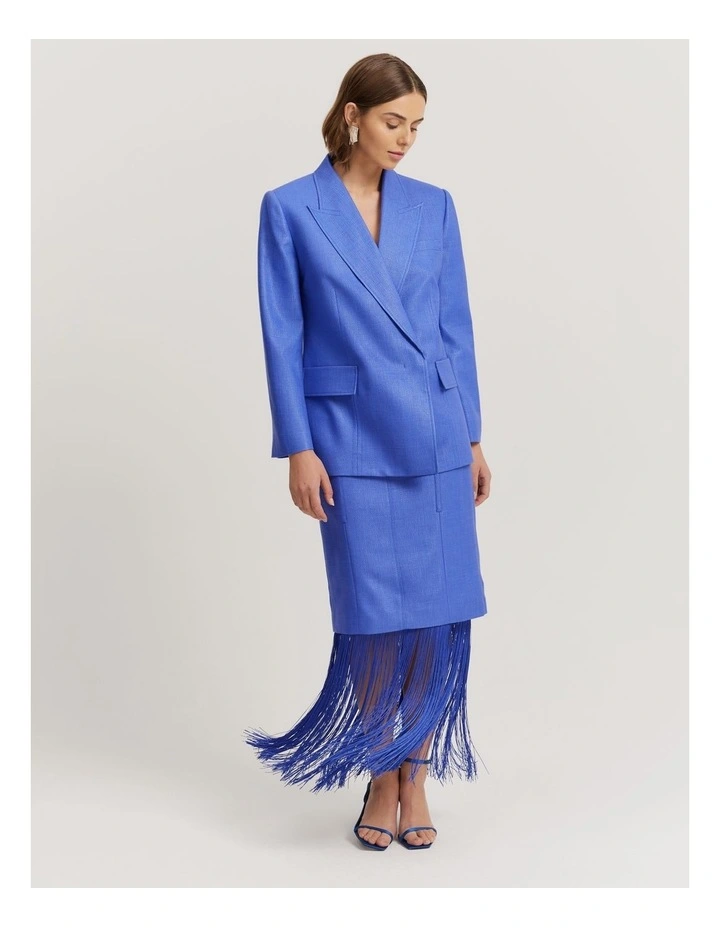 Basket Weave Midi Skirt in Cornflower image 2