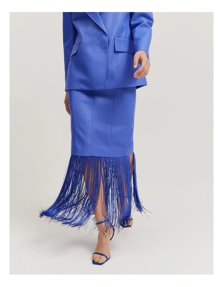 Basket Weave Midi Skirt in Cornflower image 3