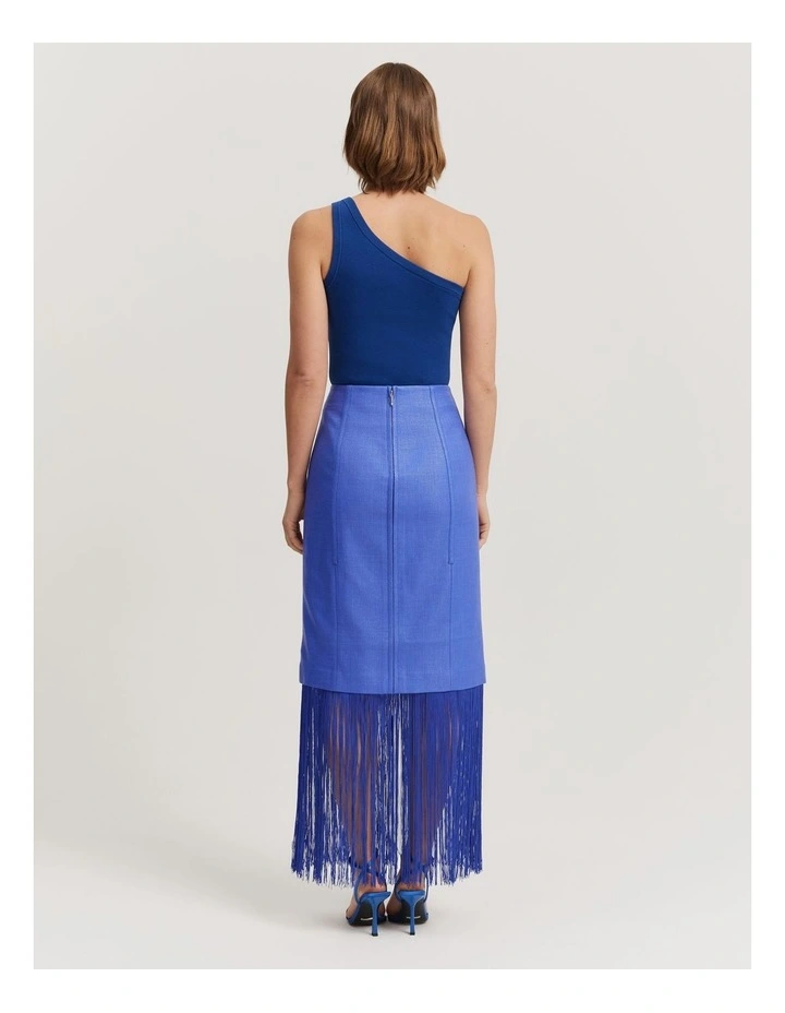 Basket Weave Midi Skirt in Cornflower image 4