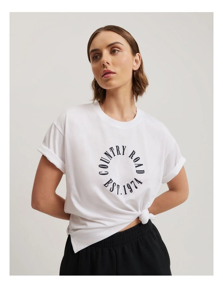 Verified Australian Cotton Round Logo T-shirt in White image 1