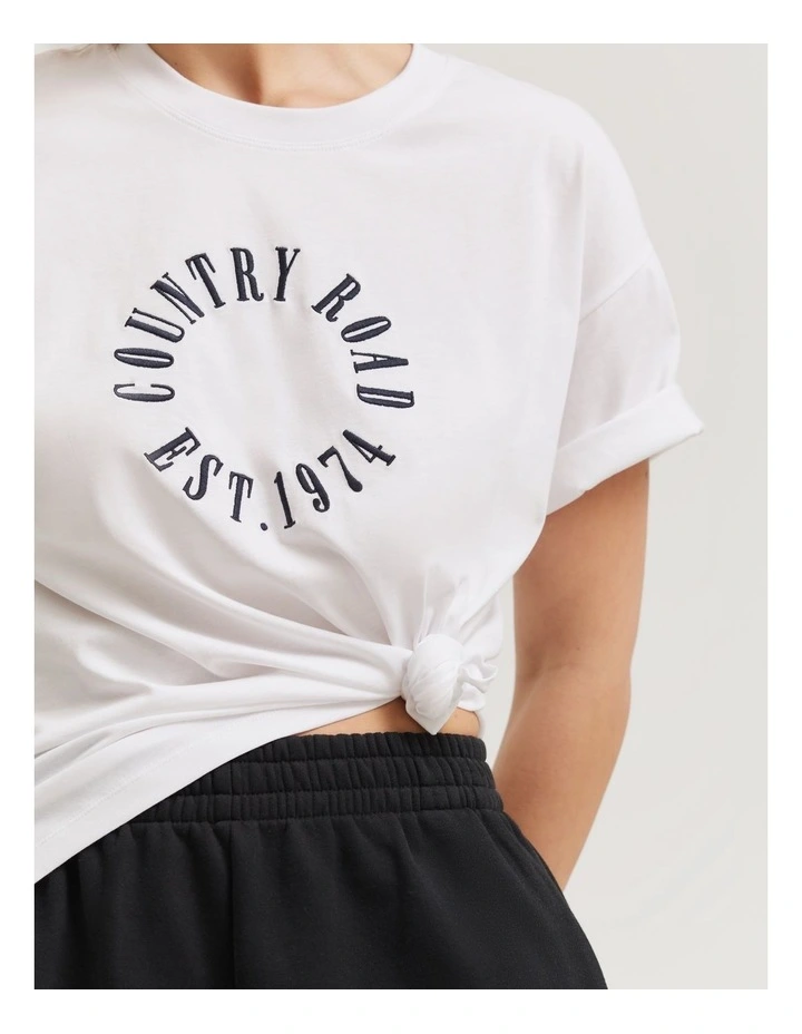 Verified Australian Cotton Round Logo T-shirt in White image 2