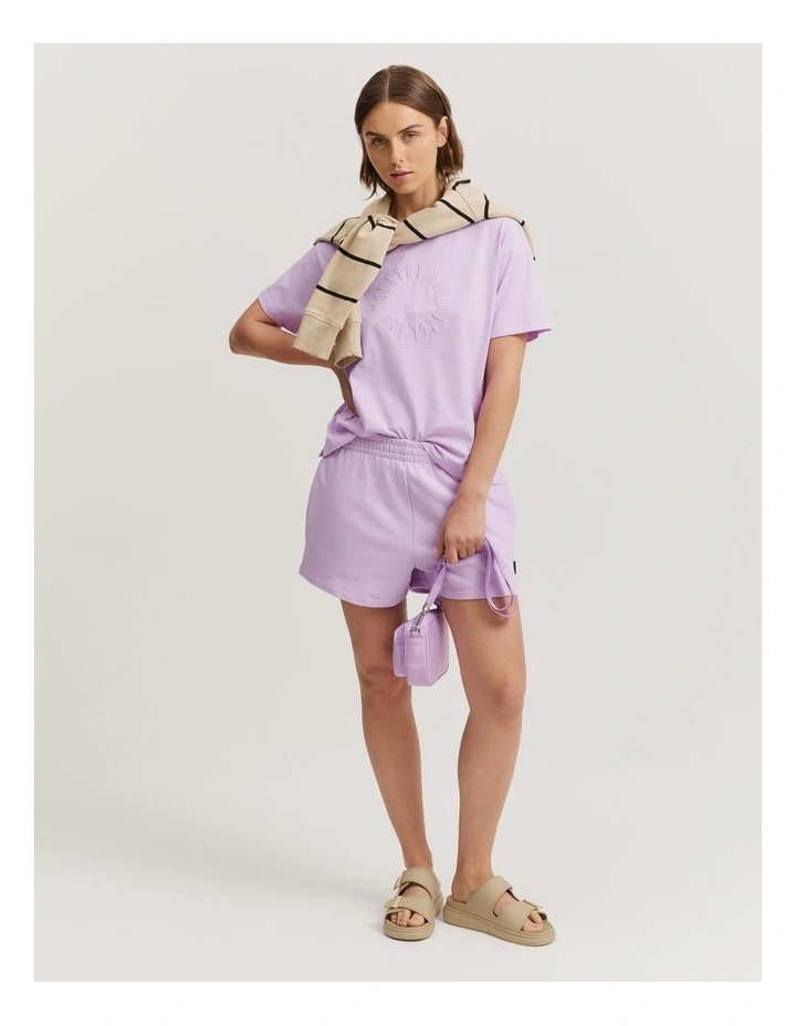 Cotton Round Logo T-Shirt in Lilac image 2