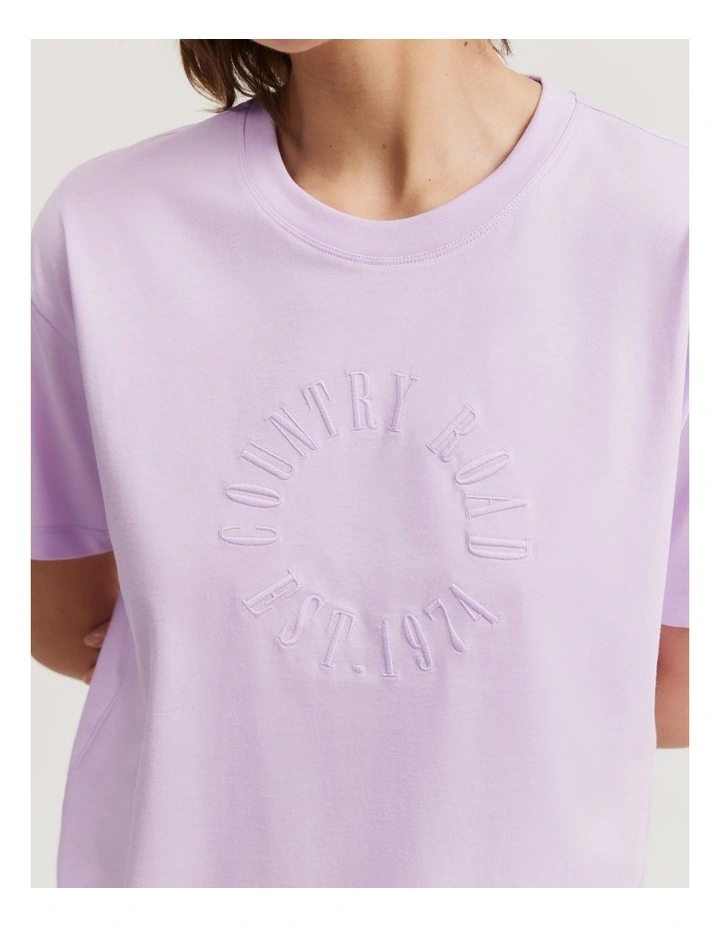 Cotton Round Logo T-Shirt in Lilac image 3