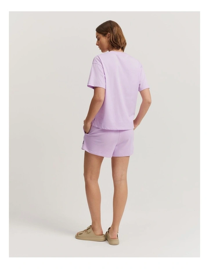 Cotton Round Logo T-Shirt in Lilac image 4