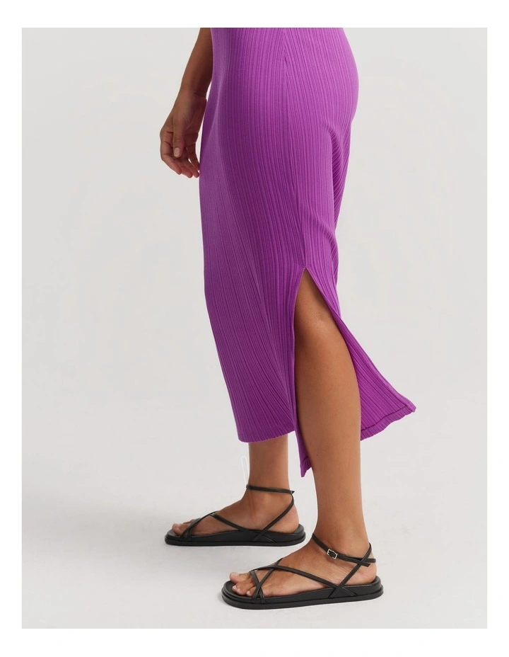 Rib Tank Dress in Vivid Purple image 3