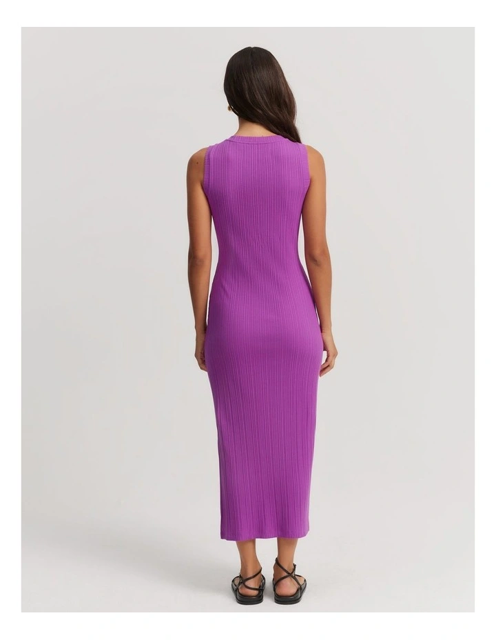 Rib Tank Dress in Vivid Purple image 4