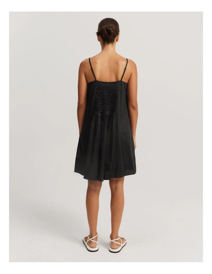 Tuck Detail Mini Dress in Black image 4
