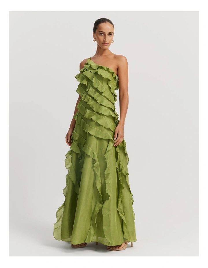 Ruffle Maxi Dress in Cactus image 1