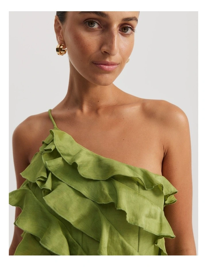 Ruffle Maxi Dress in Cactus image 2