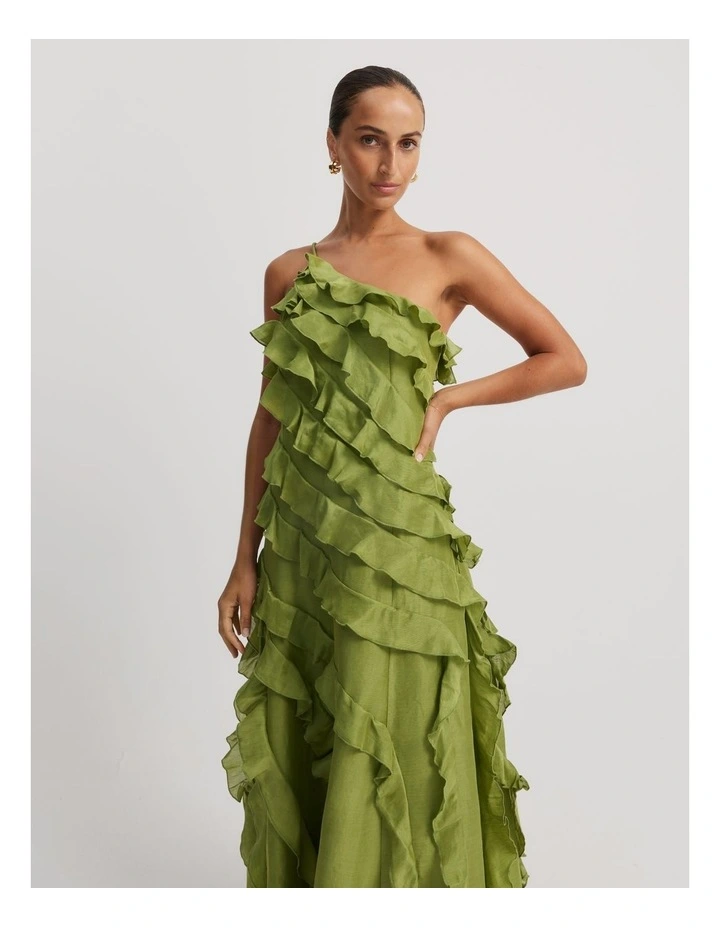 Ruffle Maxi Dress in Cactus image 3