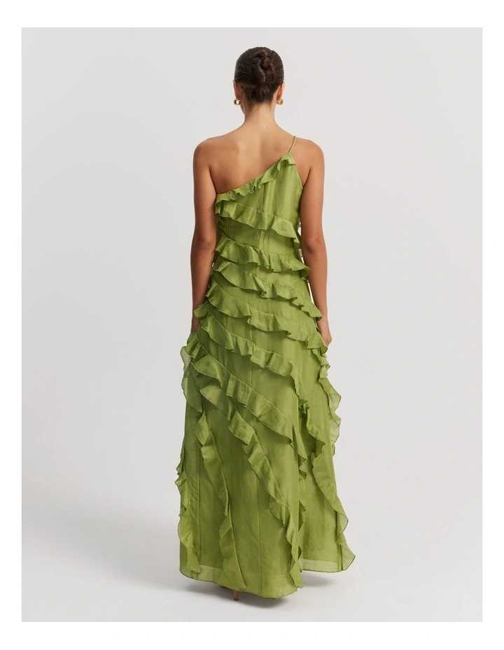 Ruffle Maxi Dress in Cactus image 5