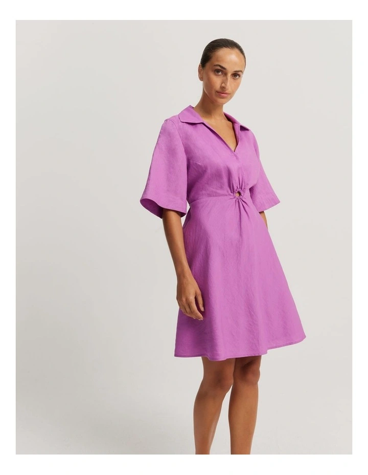 Cut Out Mini Dress in Vivid Purple image 1
