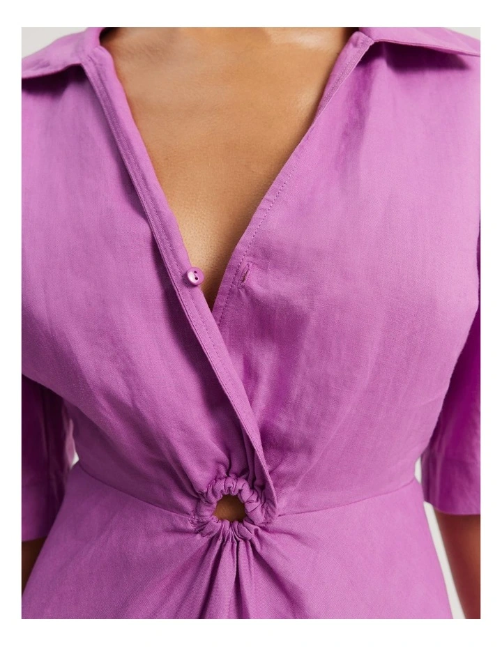 Cut Out Mini Dress in Vivid Purple image 2