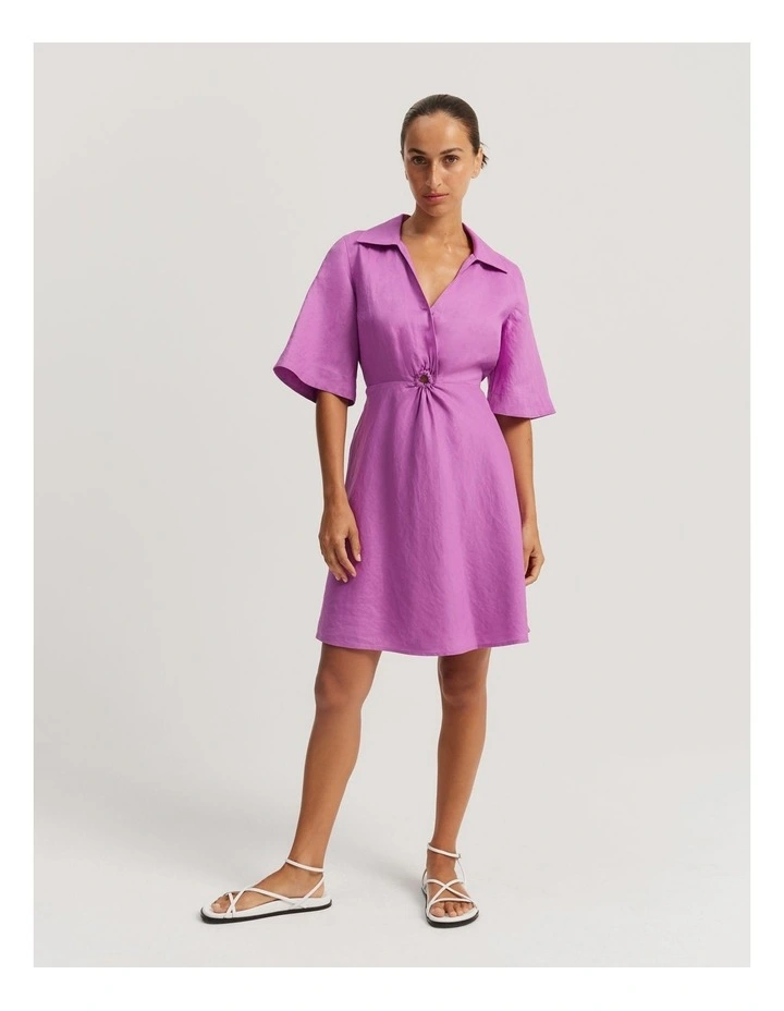 Cut Out Mini Dress in Vivid Purple image 3