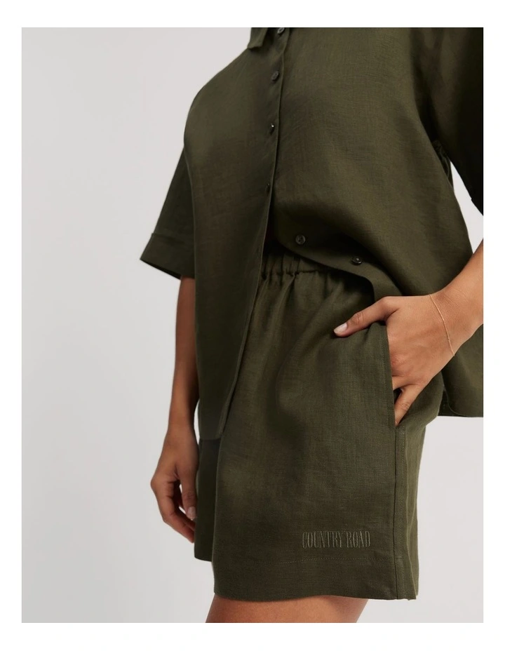 Organically Grown Linen Lounge Set in Dark Olive image 2