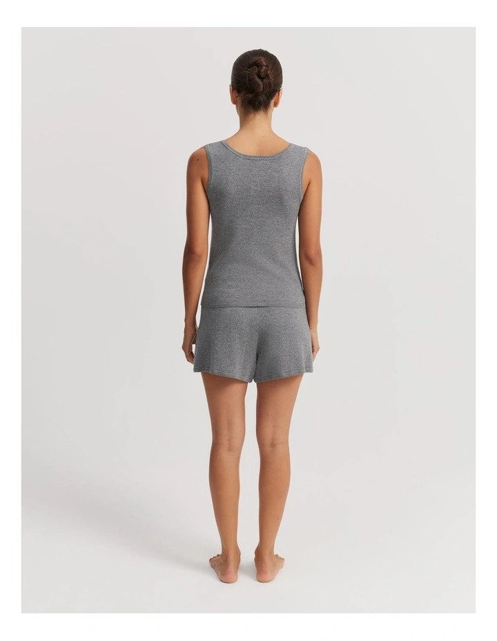 Organically Grown Cotton Blend Lounge Knit Set in Charcoal Marle image 4