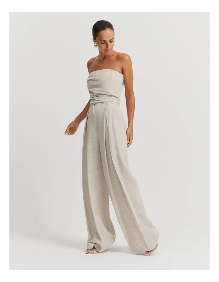 Textured Wide Leg Pant in Stone image 1