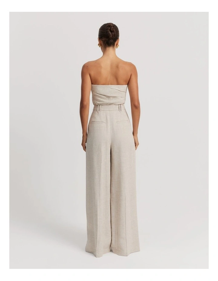 Textured Wide Leg Pant in Stone image 4