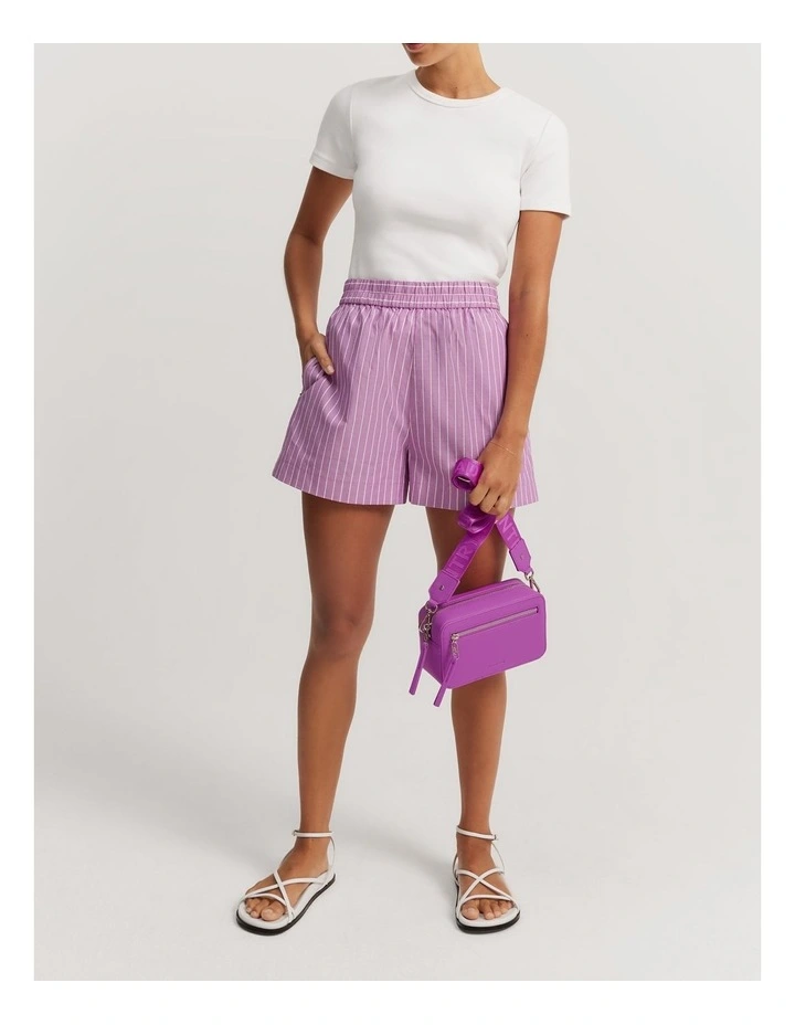 Cotton Pinstripe Oxford Straight in Vivid Purple image 1