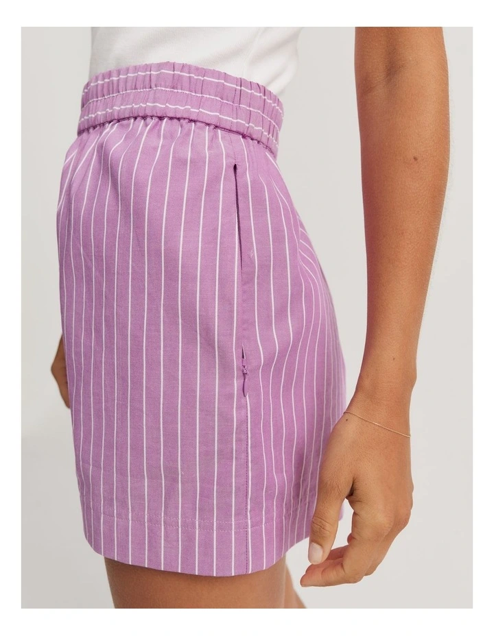 Cotton Pinstripe Oxford Straight in Vivid Purple image 2