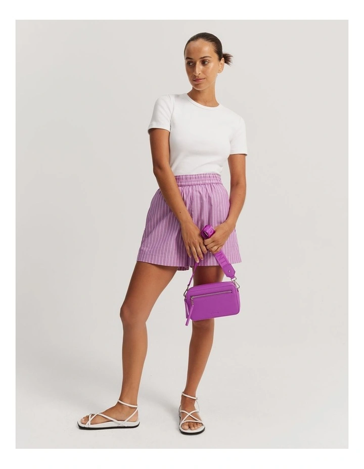 Cotton Pinstripe Oxford Straight in Vivid Purple image 3