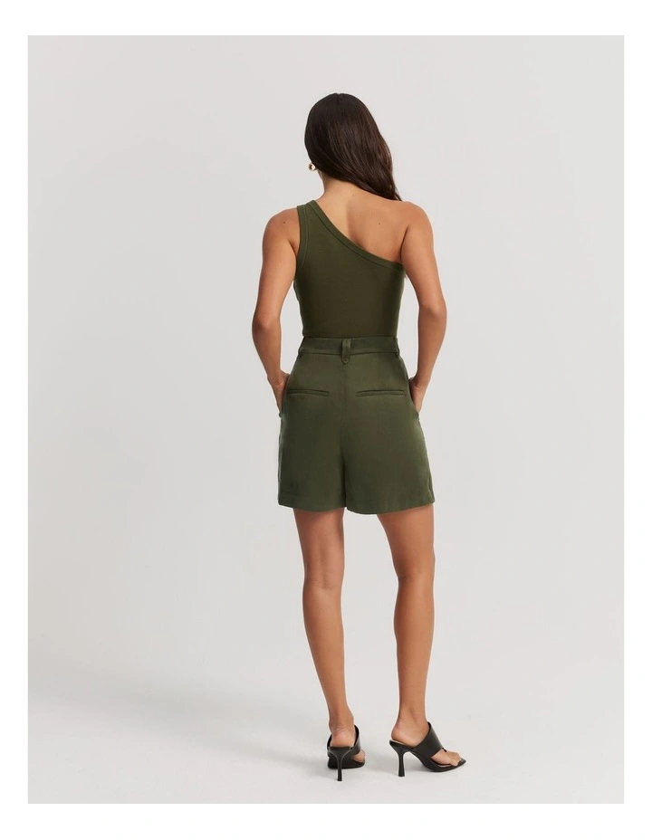 Fluid Pleat Short in Dark Olive image 4