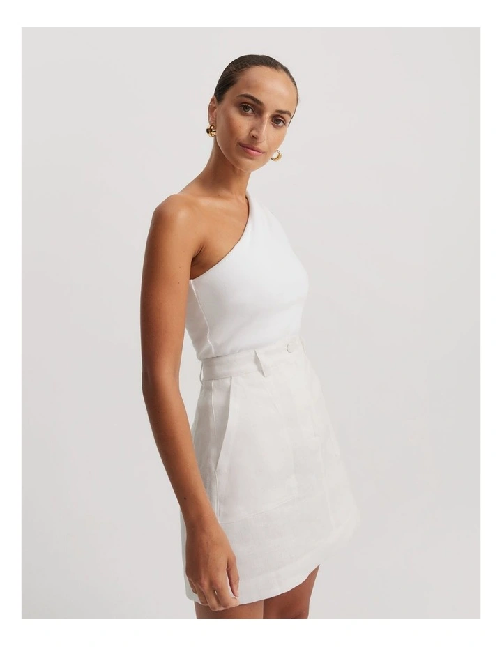 Country Road Cotton Asymmetric Rib Tank in Antique White | MYER Country Road Cotton Asymmetric Rib Tank in Antique White | MYER