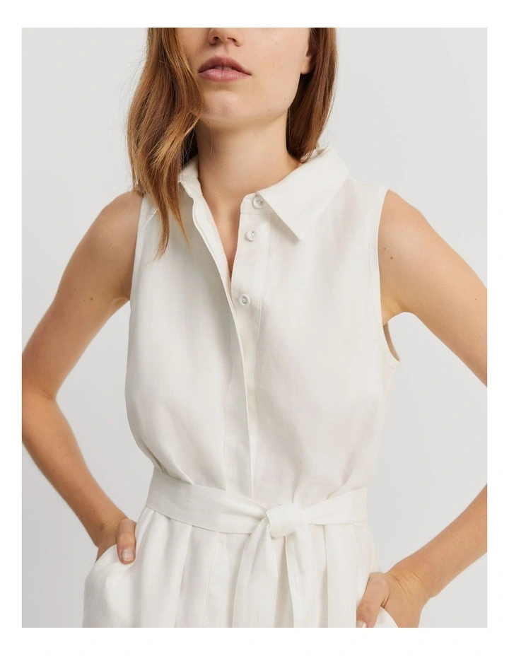 Tiered Mini Dress in White image 3