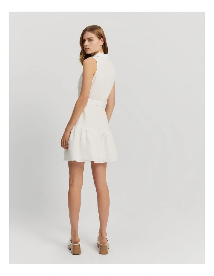 Tiered Mini Dress in White image 4
