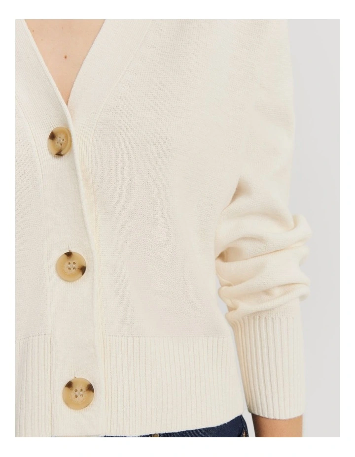 Cotton Linen Cardigan in Antique White image 2