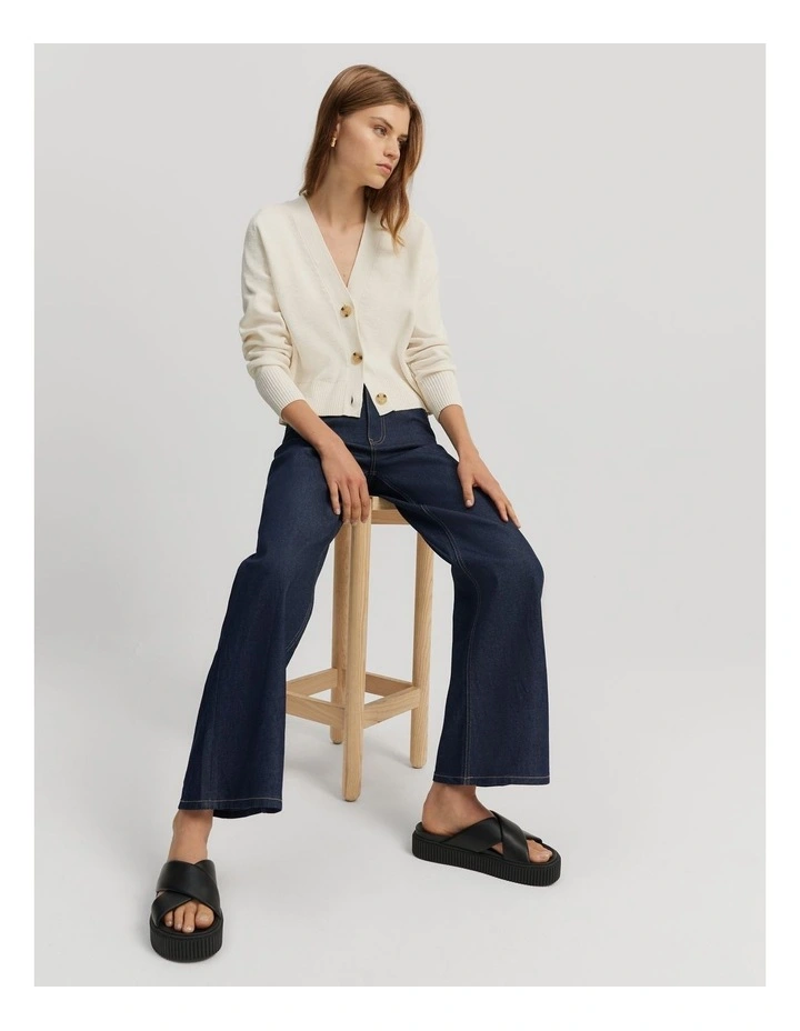 Cotton Linen Cardigan in Antique White image 3