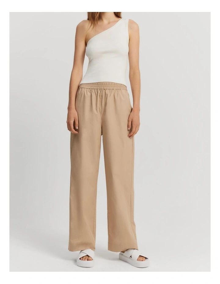 Cotton Pull-on Pant in Nougat image 1