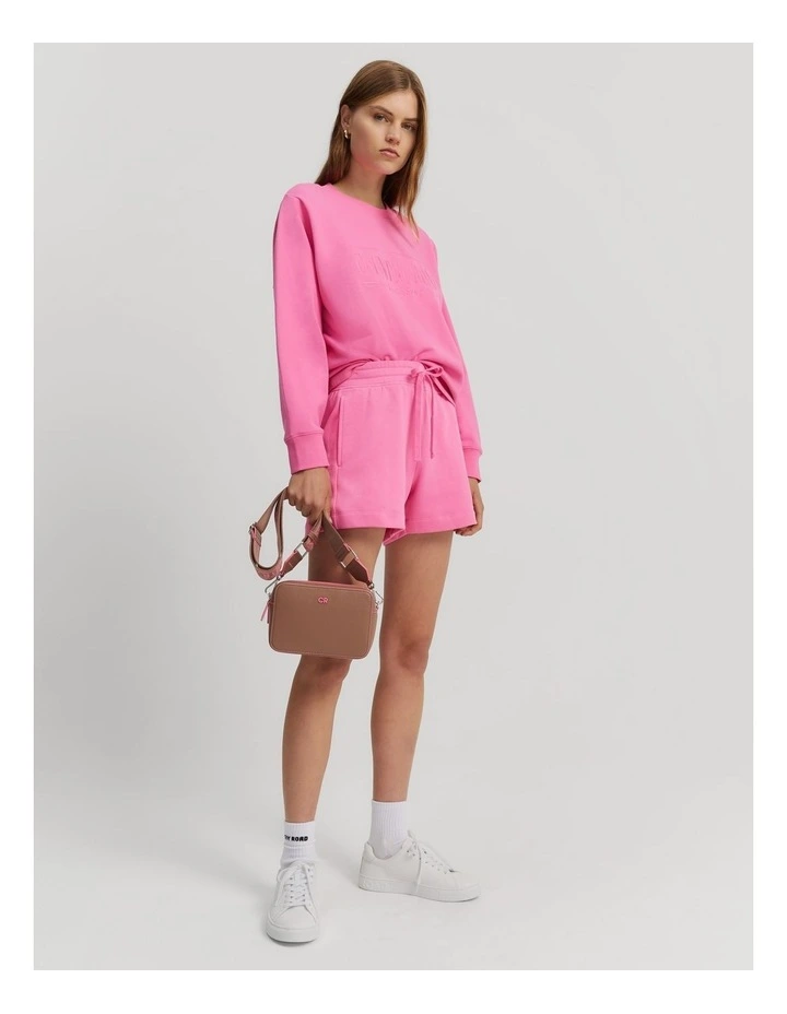 Verified Australian Cotton Heritage Sweat Short in Ultra Pink image 3