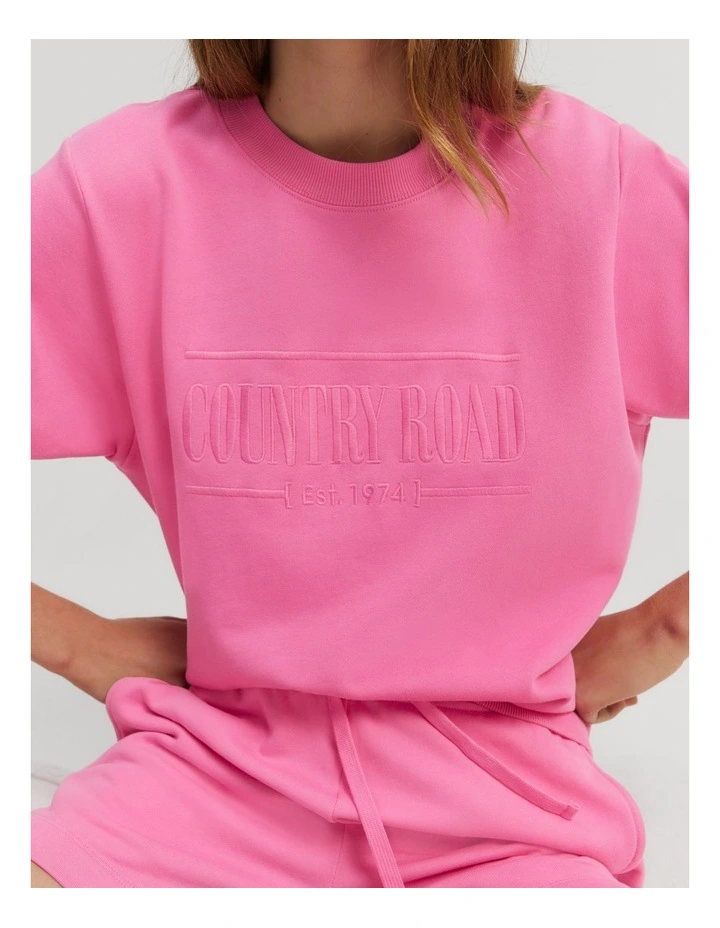Verified Australian Cotton Heritage Sweaterpri in Ultra Pink image 3