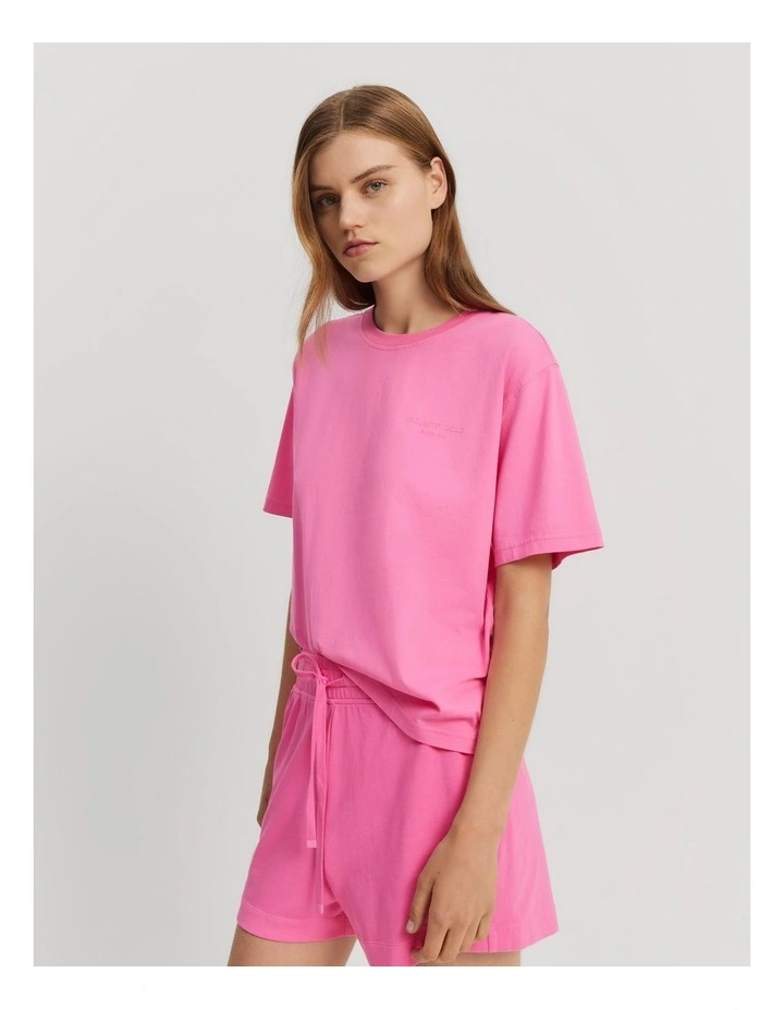 Cotton Washed Jersey T-Shirt in Ultra Pink image 1