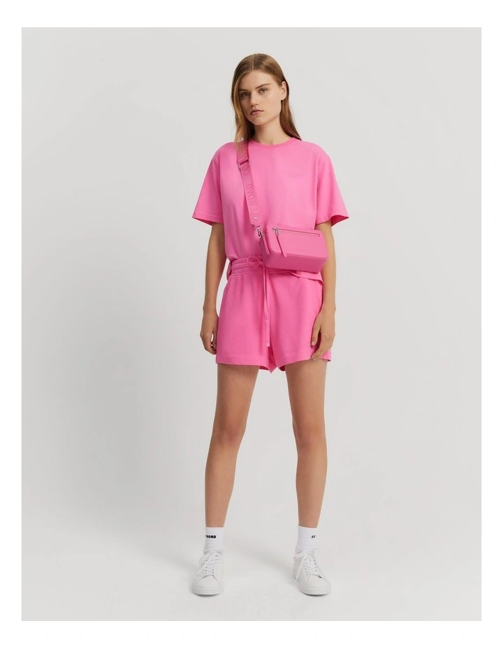 Cotton Washed Jersey T-Shirt in Ultra Pink image 3
