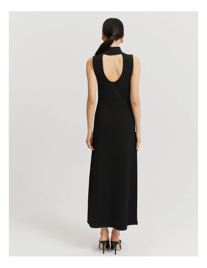 Column Knit Dress in Black image 4