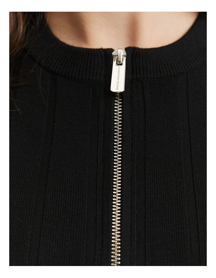 Knit Mini Dress in Black image 3
