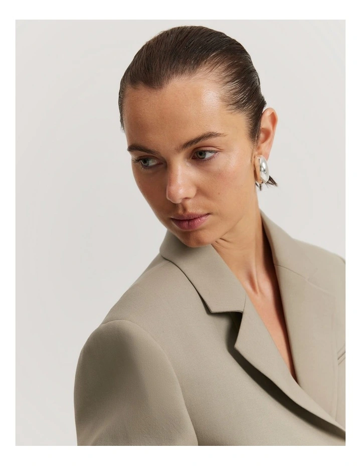 Wool Single-breasted Blazer in Sicilian Olive image 3