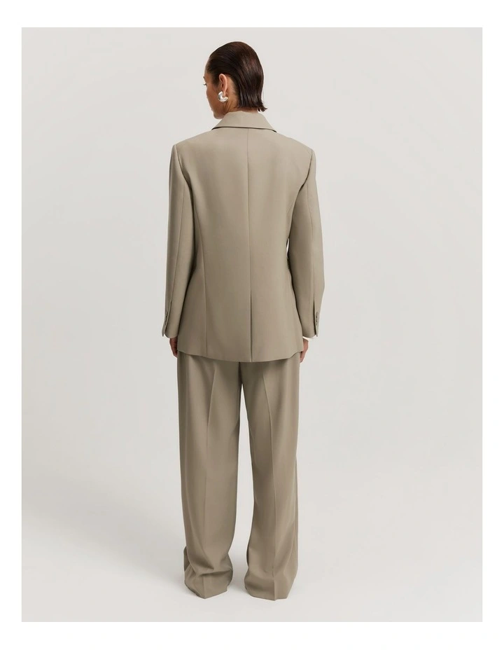 Wool Single-breasted Blazer in Sicilian Olive image 4