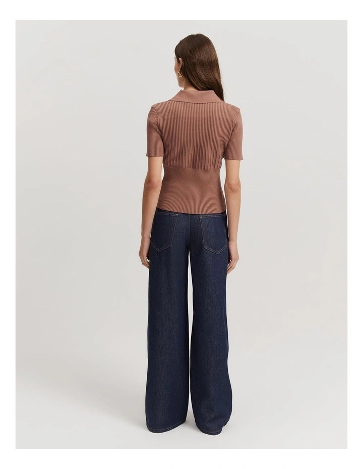 Variegated Rib Top in Biscuit image 4