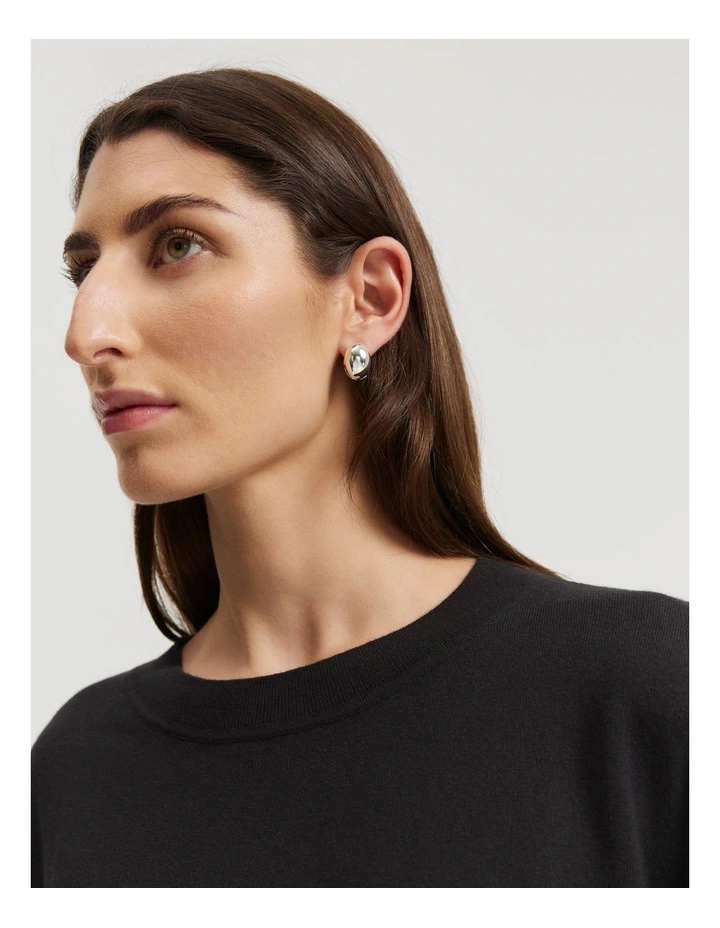 Organically Grown Cotton Cashmere Blend T-shirt in Black image 2