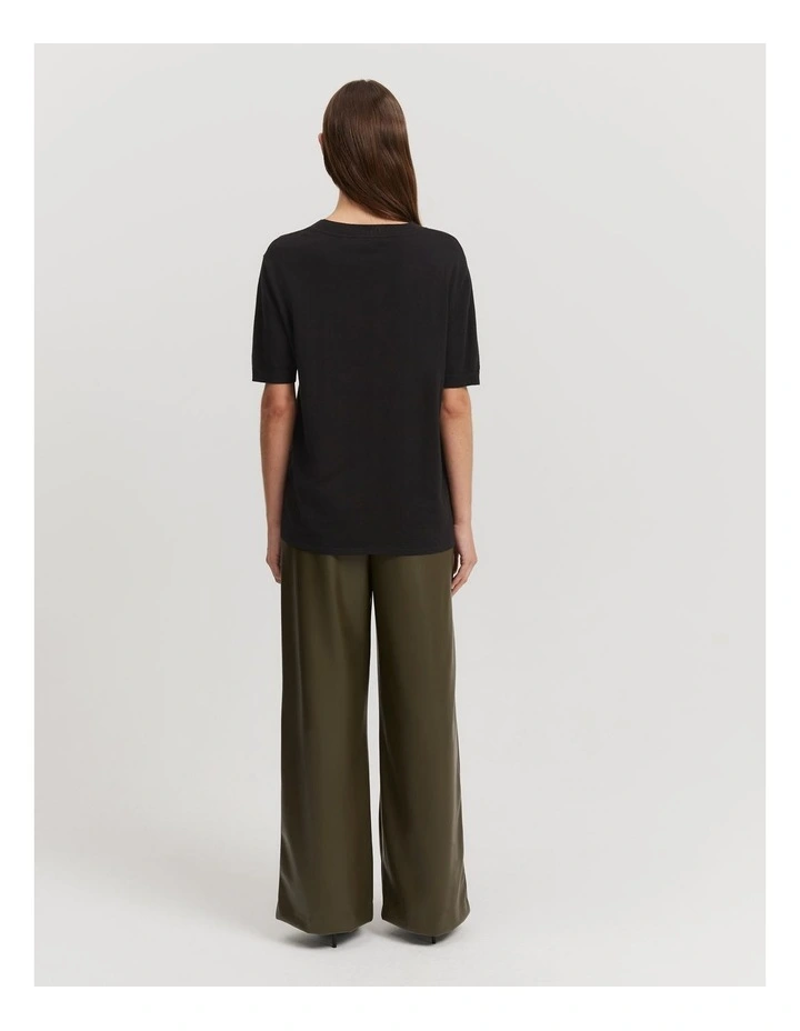 Organically Grown Cotton Cashmere Blend T-shirt in Black image 4