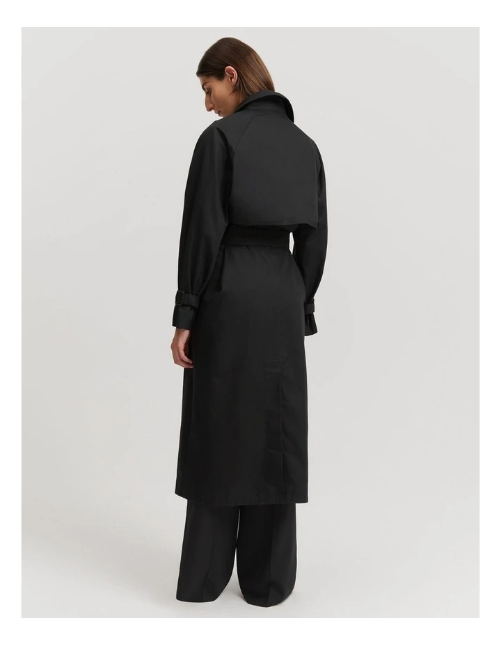 Relaxed Trench Coat in Black image 5