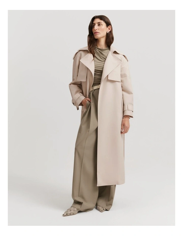 Country Road Organically Grown Cotton Trench Coat in Stone MYER