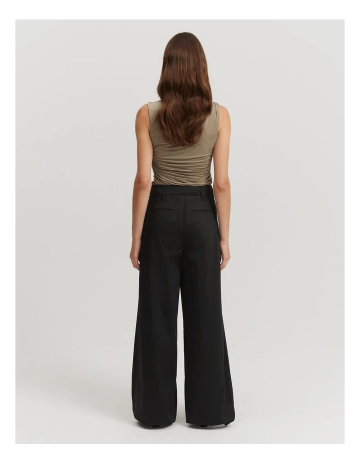 Cotton Tailored Pant in Black image 4