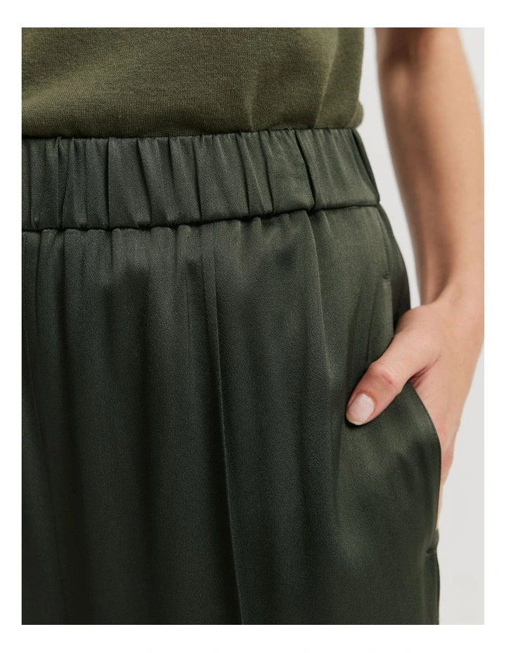 Satin Pull-on Pant in Hunter Green image 2